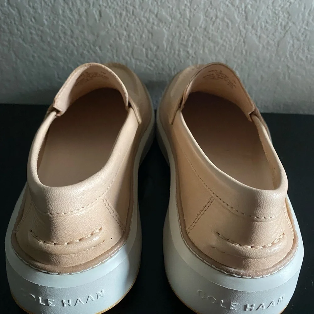 Cole Haan GrandPrø Topspin Vachetta Leather Barley Beige Ivory Penny Loafer 7M